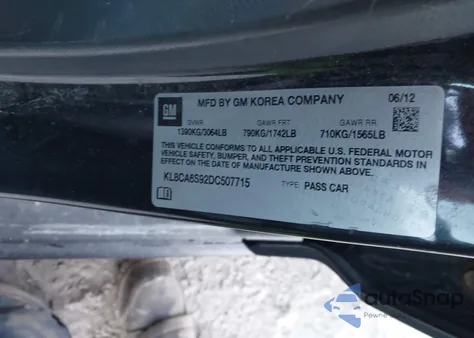 2013 Chevrolet Spark Ls Manual from USA, damaged, VIN KL8CA6S92DC507715